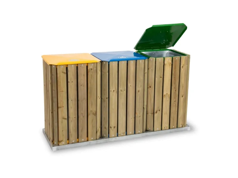 Cestoni Plus Eco-Tris Plus Giochipark acciaio zincato legno pino lt 90 - Eco-Tris Plus