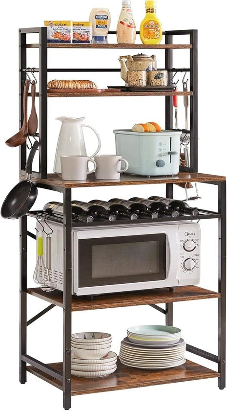 Pannello multifunzionale da cucina - ripiano per forno - 6 pannelli - marrone-nero