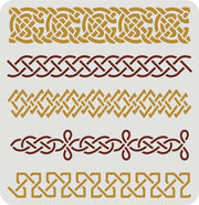 Disegno a Tavolozza per Stencil di Nodo a Corda Reutilizzabile 30x30cm con 5 Linee di Nodo a Fiore per Mosaici di Parete Album di Foto Scrapbook Artigianato DIY