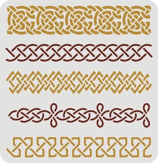 Disegno a Tavolozza per Stencil di Nodo a Corda Reutilizzabile 30x30cm con 5 Linee di Nodo a Fiore per Mosaici di Parete Album di Foto Scrapbook Artigianato DIY