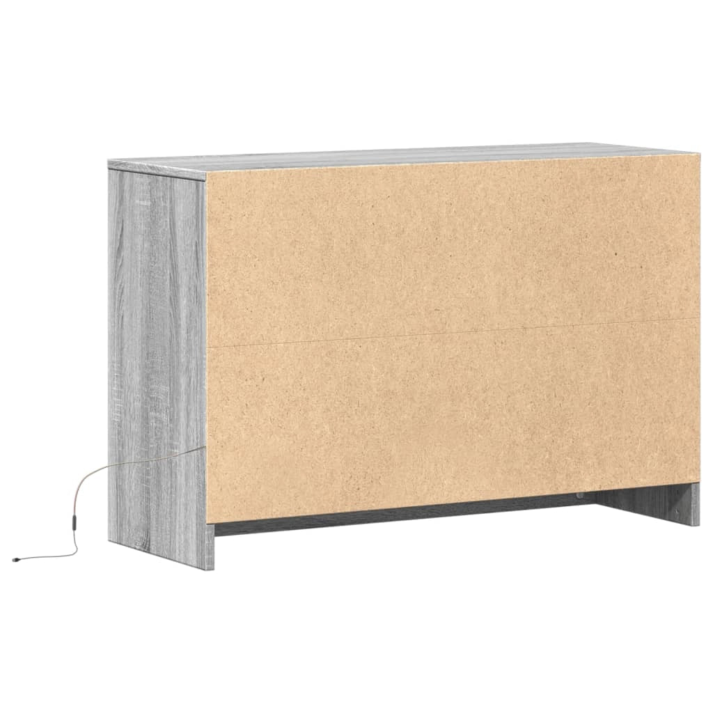 Porta TV multimediale scaffale per televisione televisione buffet sala da pranzo soggiorno camera da letto con LED sonoma 91 x 34 x 61 cm pannelli compositi grigio 02_0026502