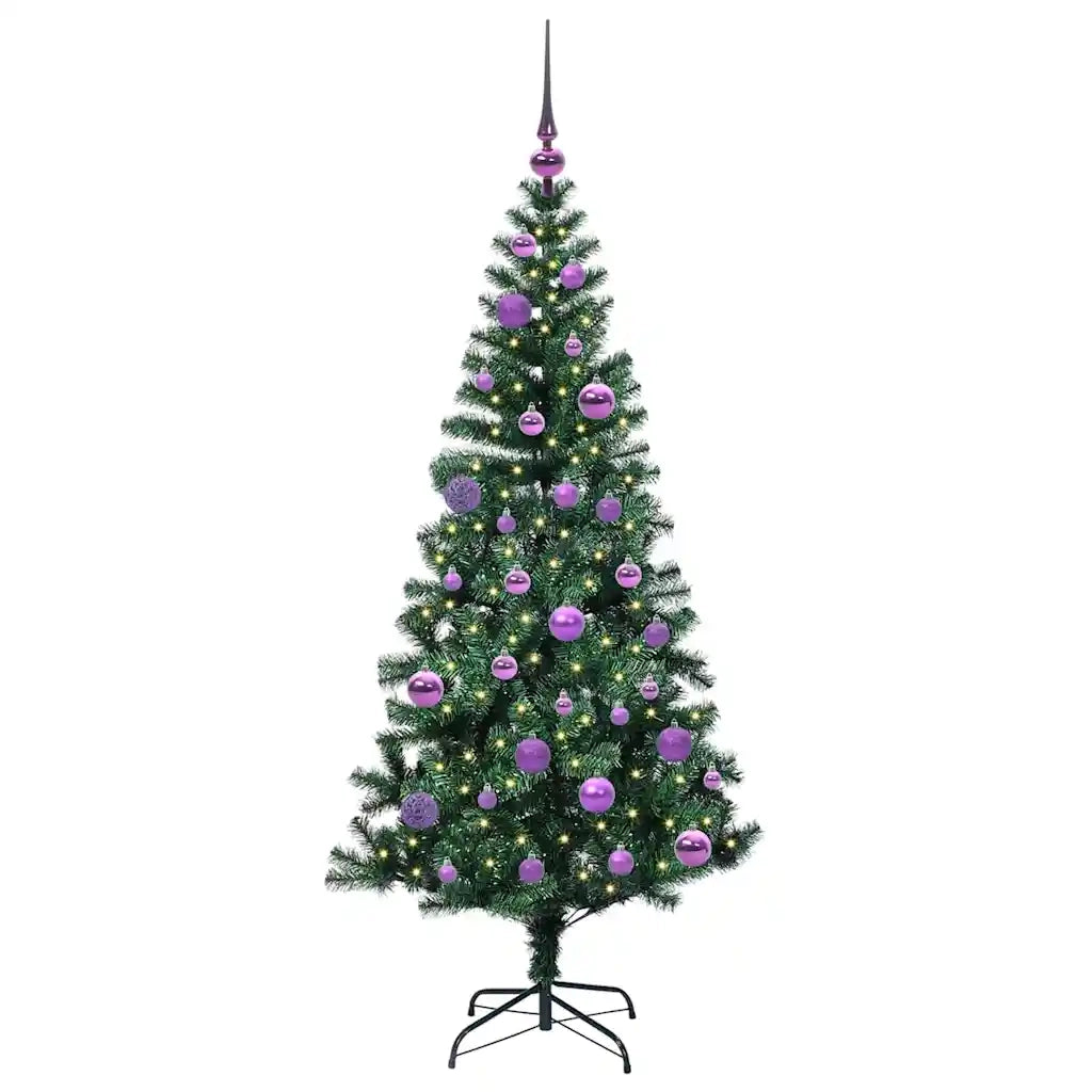 Albero di Natale Artificiale-Albero Natalizio con luci integrate Verde 150 cm 376294