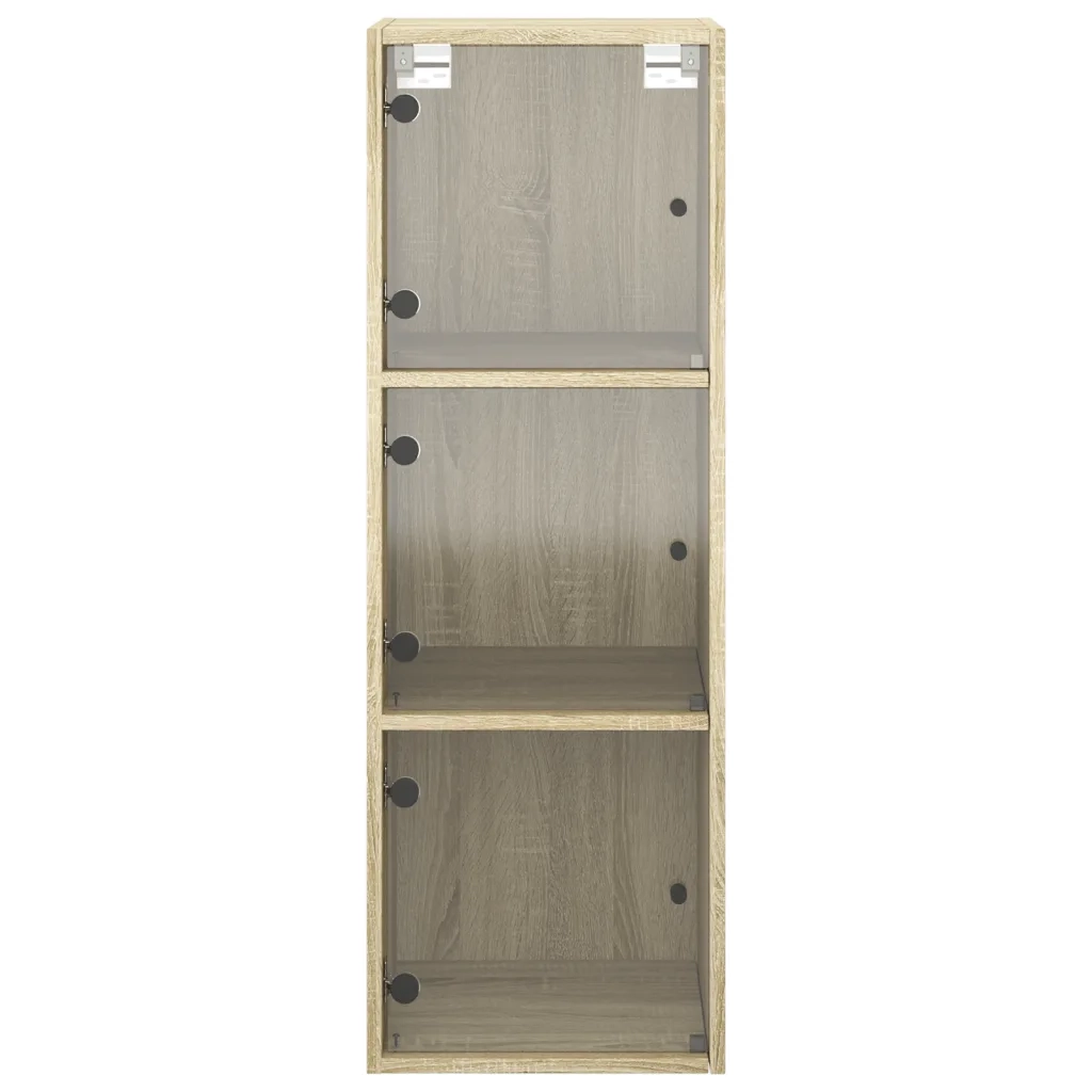 Mobile a Muro con Ante in Vetro Rovere Sonoma 35x37x100 cm 836485