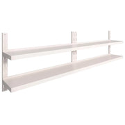2 pz Mensole | Ripiano | Scaffale Galleggianti a 2 Livelli in Acciaio Inox 300x30 cm