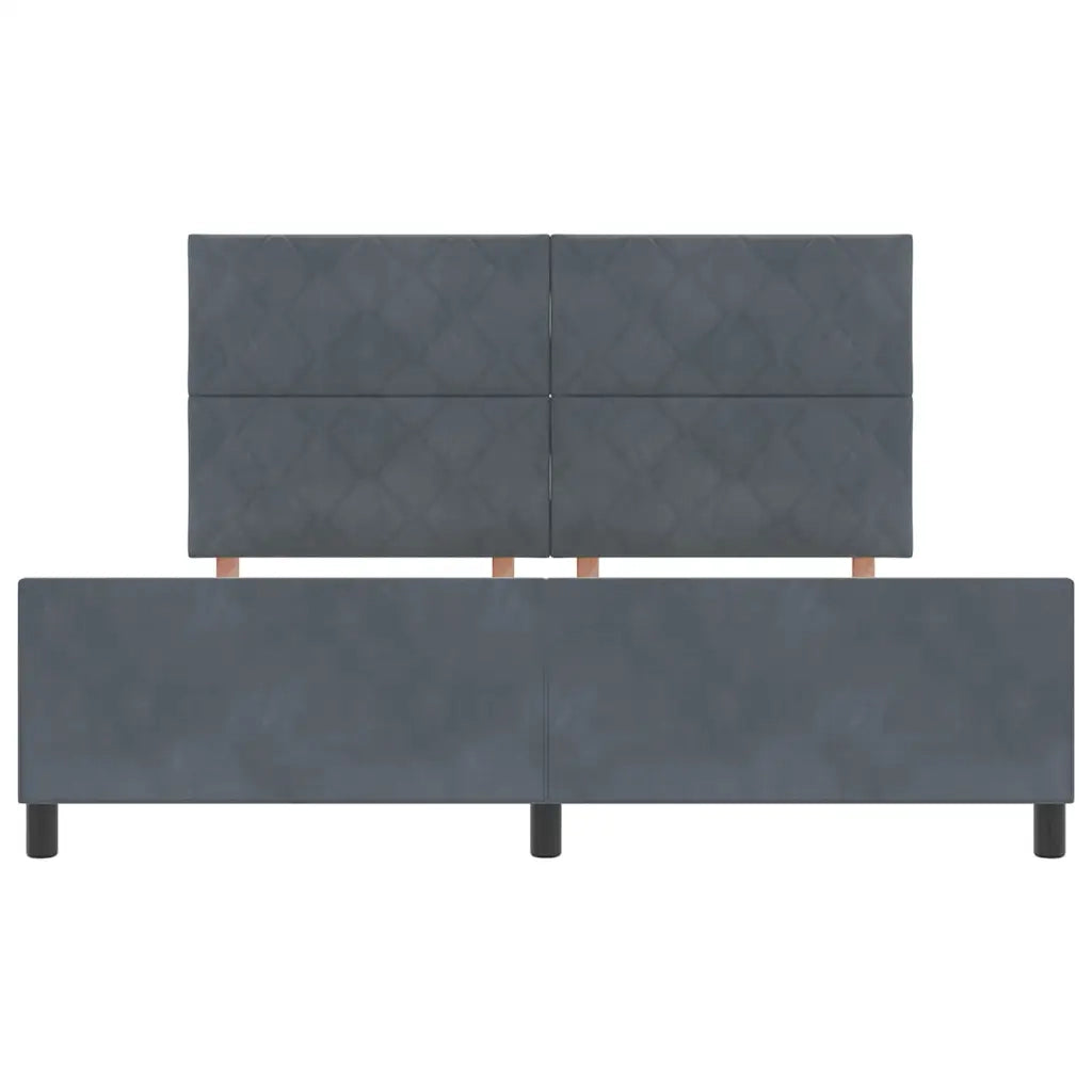 Letto a molle con testiera Grigio scuro 180 x 200 cm Velluto 3345024