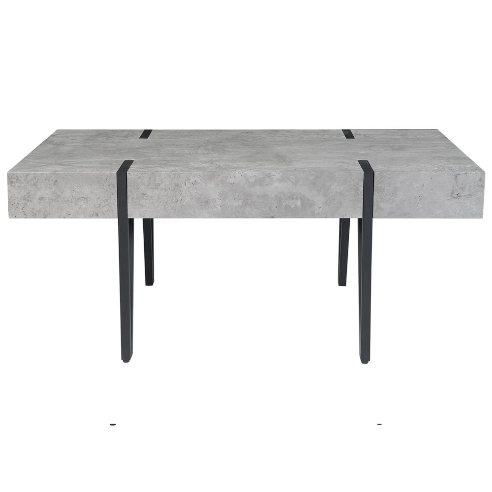 Tavolino da Caffè Moderno Effetto Cemento Gambe in Metallo 100 x 60 cm stile moderno industriale