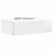 Tavolino da Parete Laterale | Tavolo laterale | Tavolino Bianco Lucido 59 x 34,5 x 17 cm