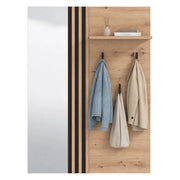 Nuku, Mobile da Ingresso Specchio Incluso, 102x76x21h cm Marrone Rovere Nodi