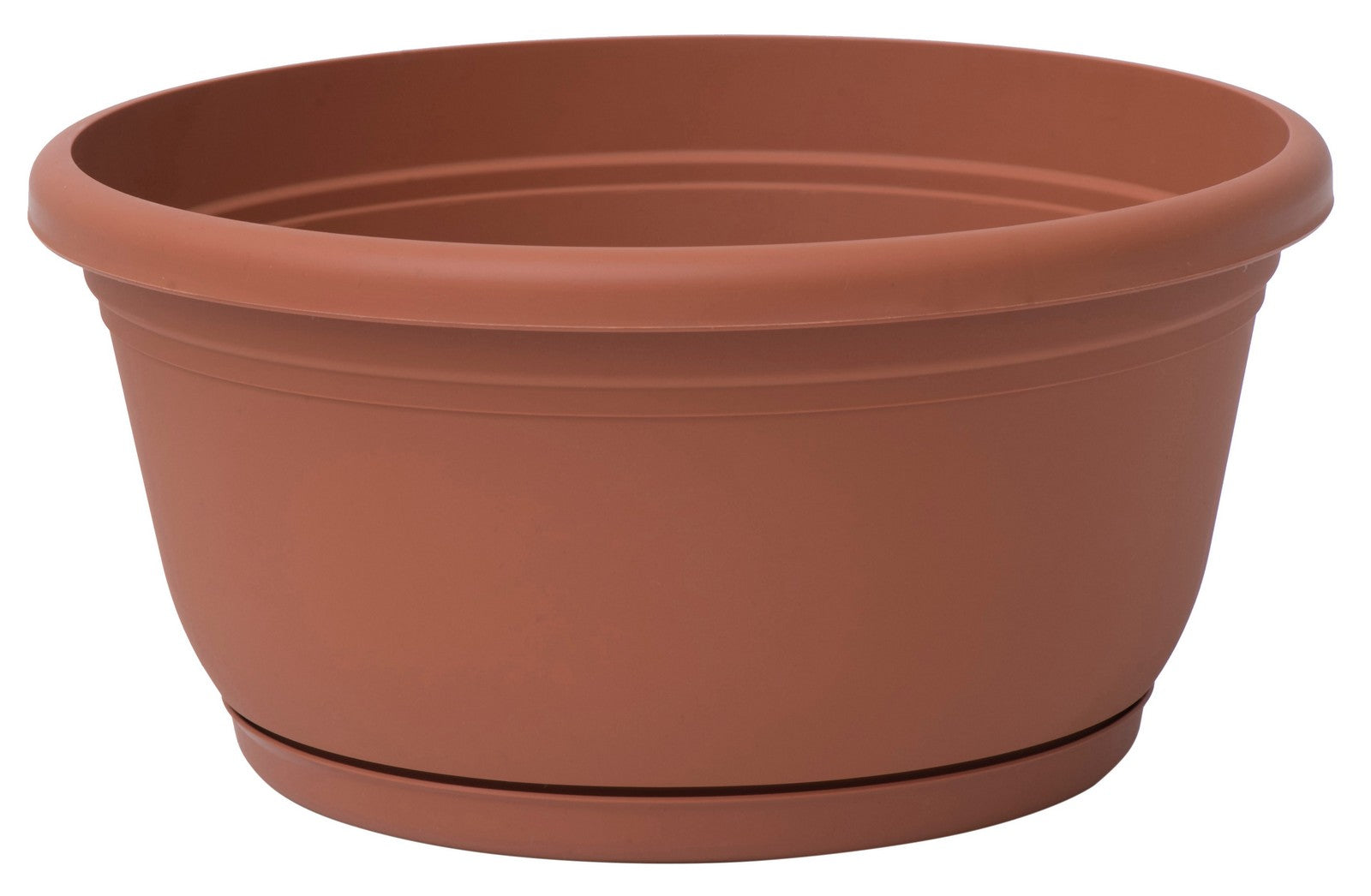 ciotola in plastica per fiori e piantine unica con sottovaso cm 25 cod:ferx.95470.stock