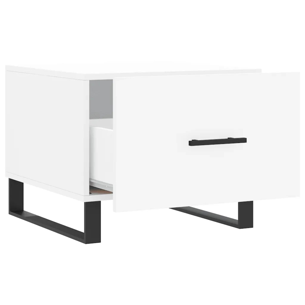 Tavolini da Salotto 2 pz Bianchi 50x50x40 cm Legno Multistrato 829445