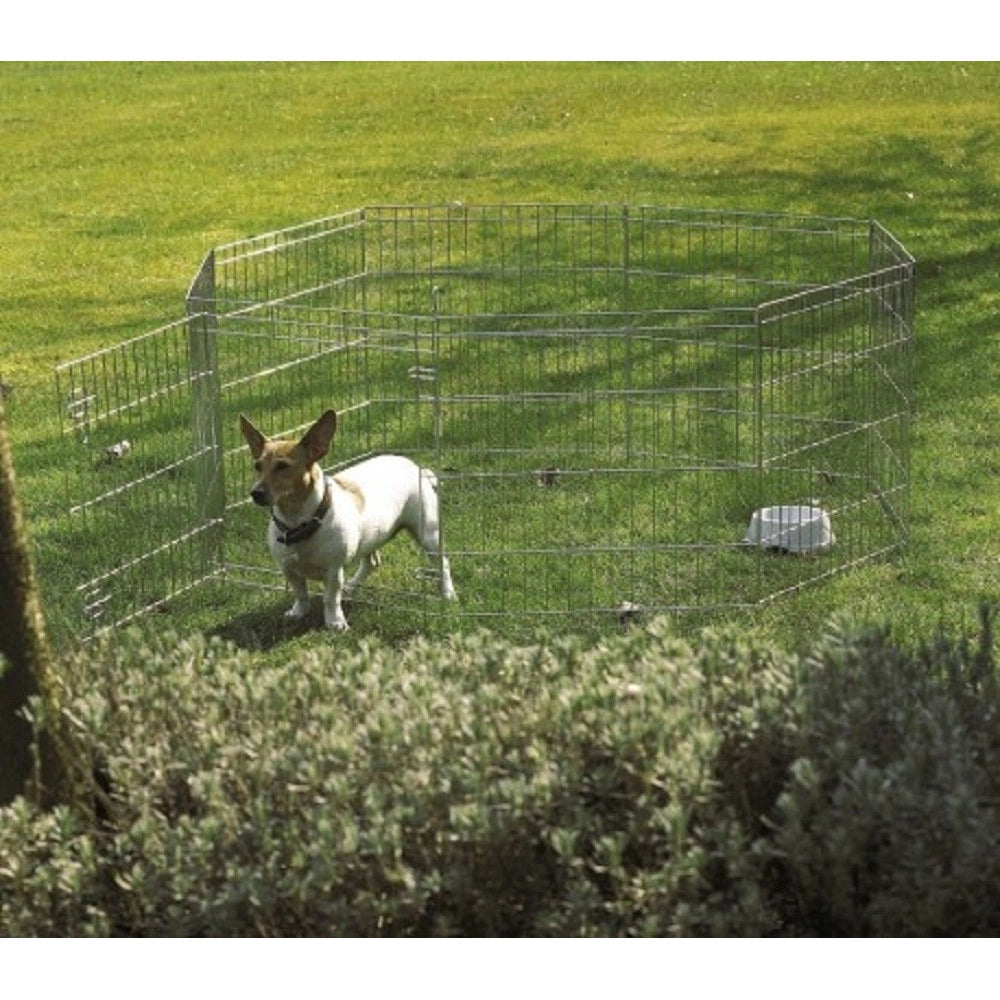 Trade Shop - Recinto Ottagonale Da Esterno Per Animali Piccola Taglia Con Parasole -
