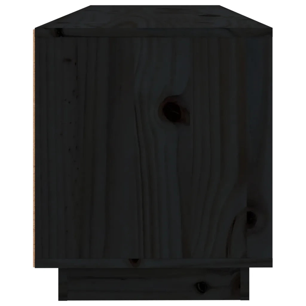 Mobile Porta TV Nero 100x34x40 cm in Legno Massello di Pino cod mxl 16366