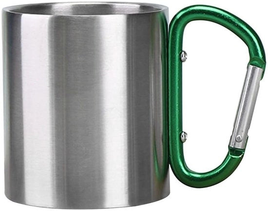 Porta Caffè in Acciaio Inossidabile da 300 ml - Bicchiere a Doppia Parete - Portatile - da Campeggio - Uso Esterno - Solido e Duraturo