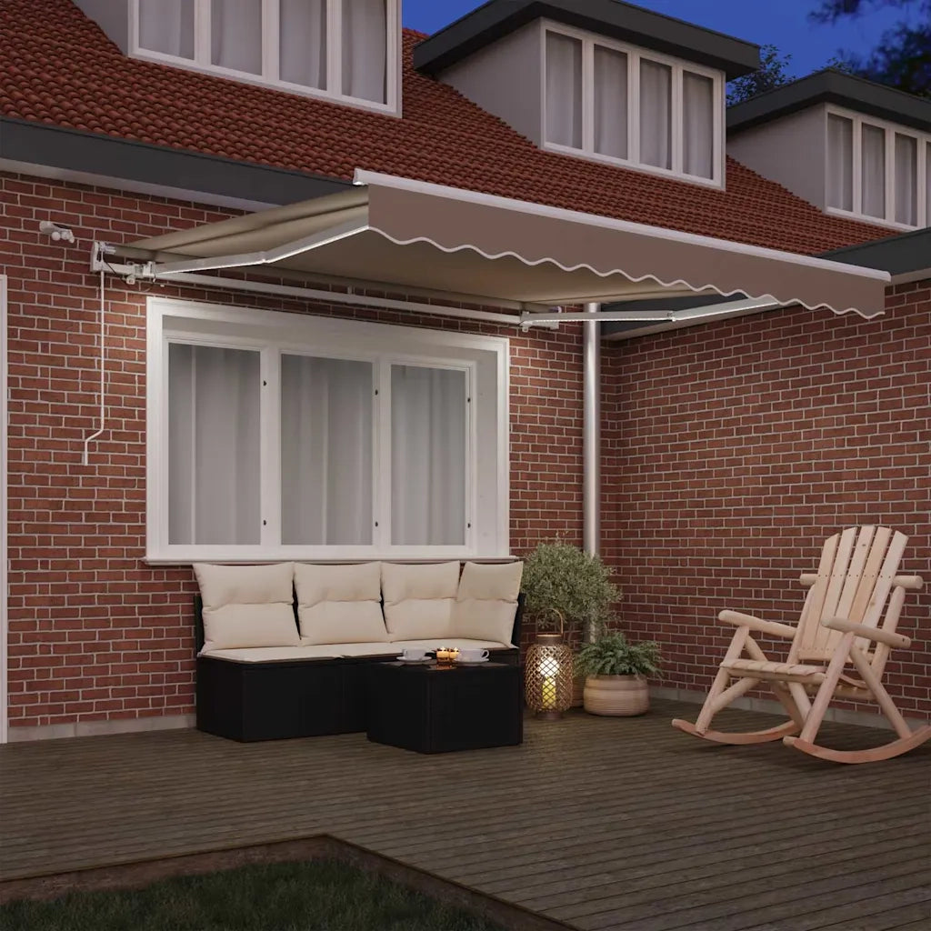 Tenda Retrattile Beige 350 x 250 cm Poliestere e Metallo 3330342