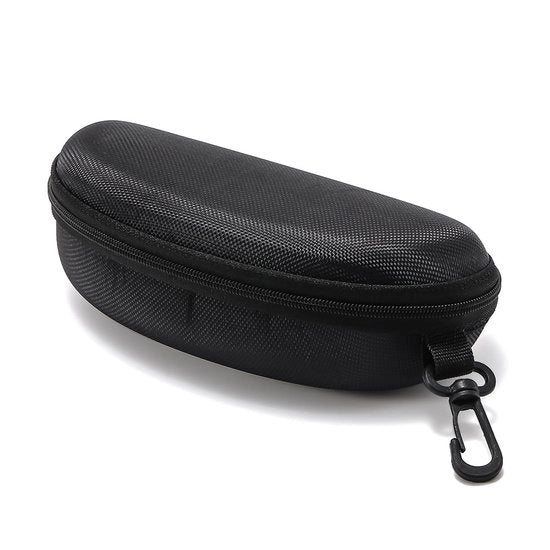 Sistema di protezione per occhiali e grande custodia acqua resistente in EVA con chiusura a zip per adulti, bambini e donne, inclusa spugna di pulizia.
