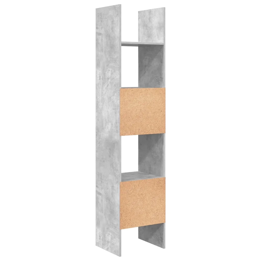 Libreria-Scaffale per Libri-Mobile di Stoccaggio Grigio Cemento 40x35x180 cm in Legno Multistrato 341953