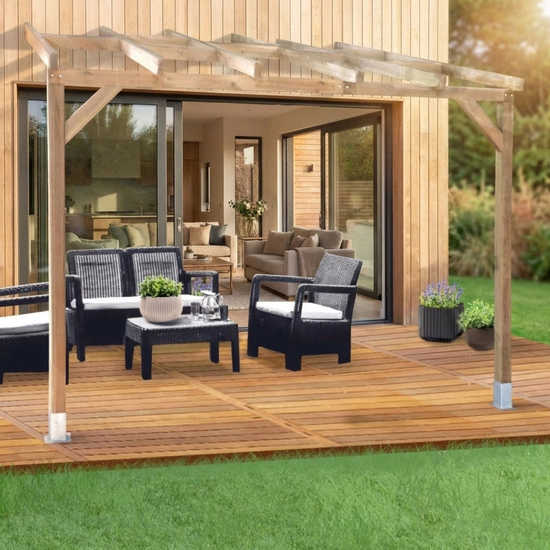 Tetto Couv'TerrasseÂ® in Legno 3x3m - Senza tetto