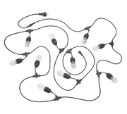 Catena luminosa 10 luci, plastica, nero opaco, L650 cm, Chain