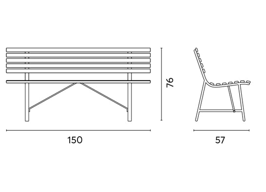 Panca da Giardino in Ferro 3 Posti 150x56x76cm Vorghini Gallipoli Antracite
