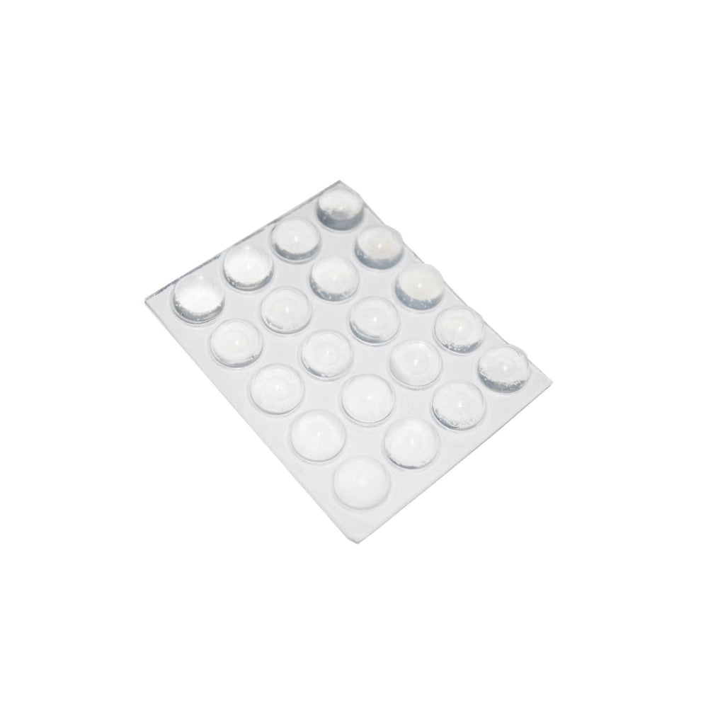 Paracolpi adesivi tondi trasparenti Ã˜ 13 mm. - spessore 7,5 mm. - 20 pz.