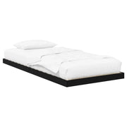 Letto singolo | Letto per adulti | Struttura letto a terra Rovere Nero 80 x 200 cm