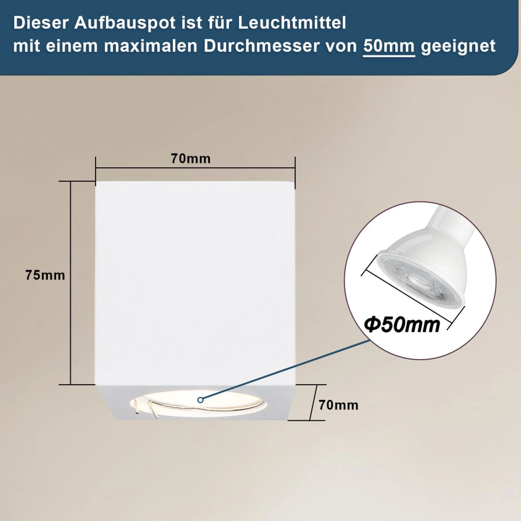 ZMH Lampada da soffitto plafoniera LED bianca GU10 faretto da incasso per soggiorno interno