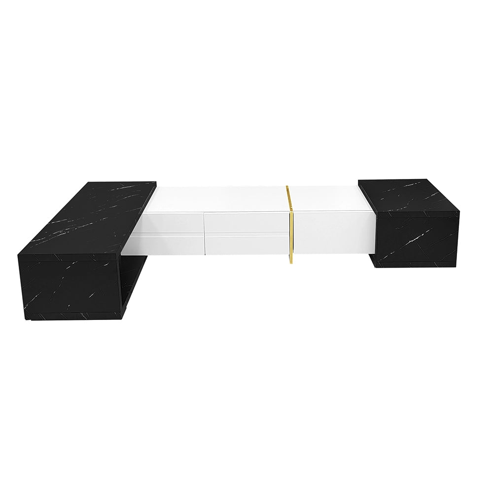 Mobile TV estensibile - Xylo - 140-260cm marmo nero
