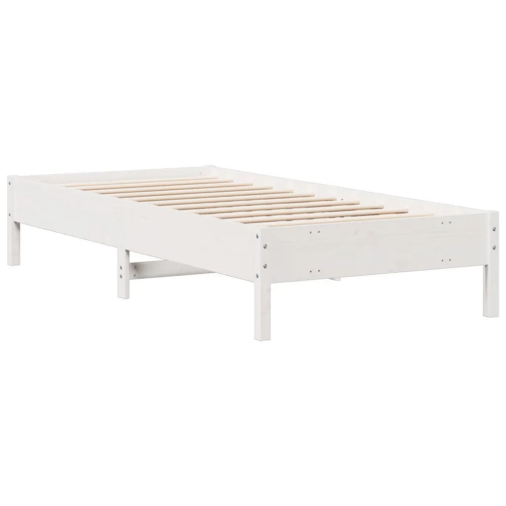 Letto singolo | Letto per adulti | Letto Libreria senza Materasso Bianca 90x200 cm Legno di Pino
