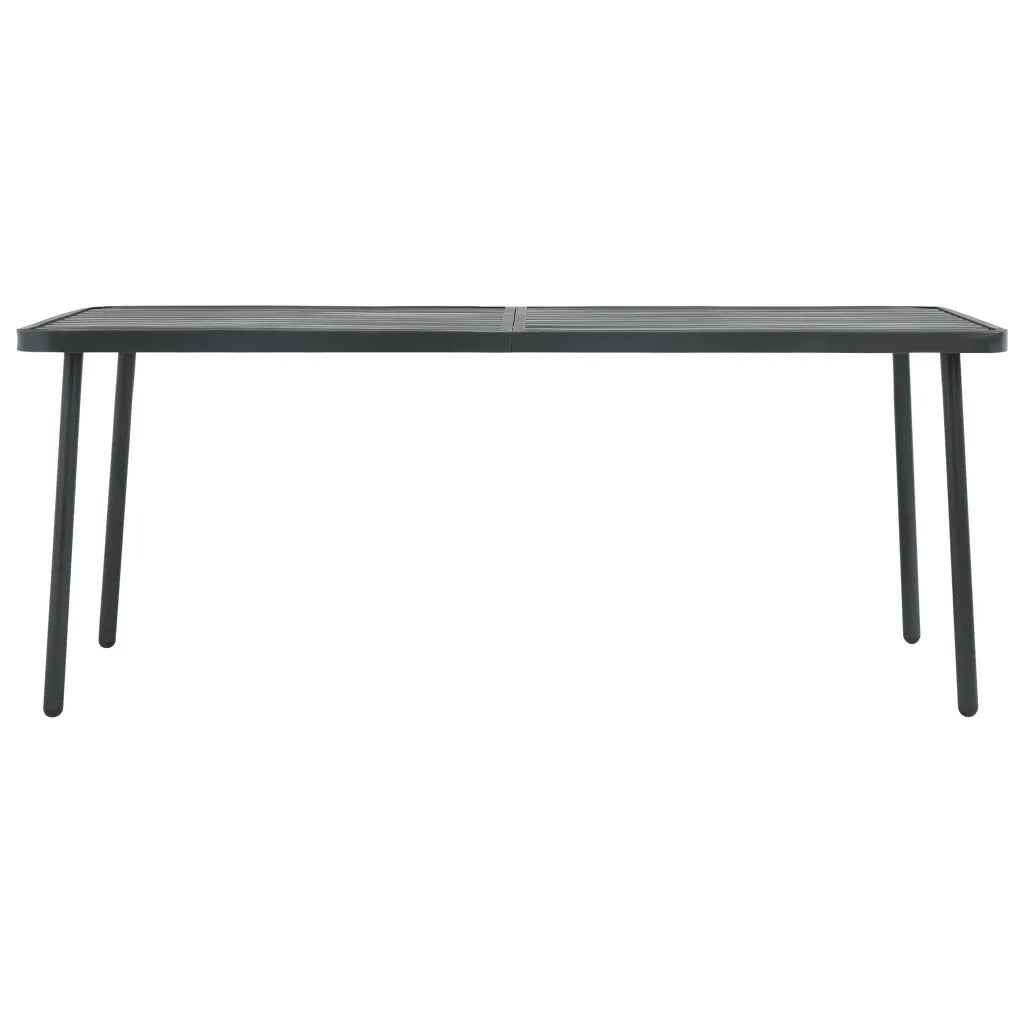 Set Mobili da Pranzo per Giardino 7 pz in Acciaio Grigio Scuro cod mxl 70894