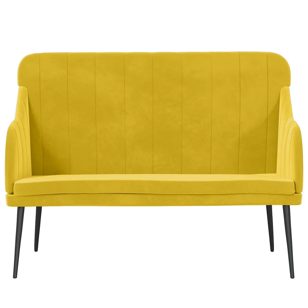 vidaXL Panca Gialla 110x76x80 cm in Velluto