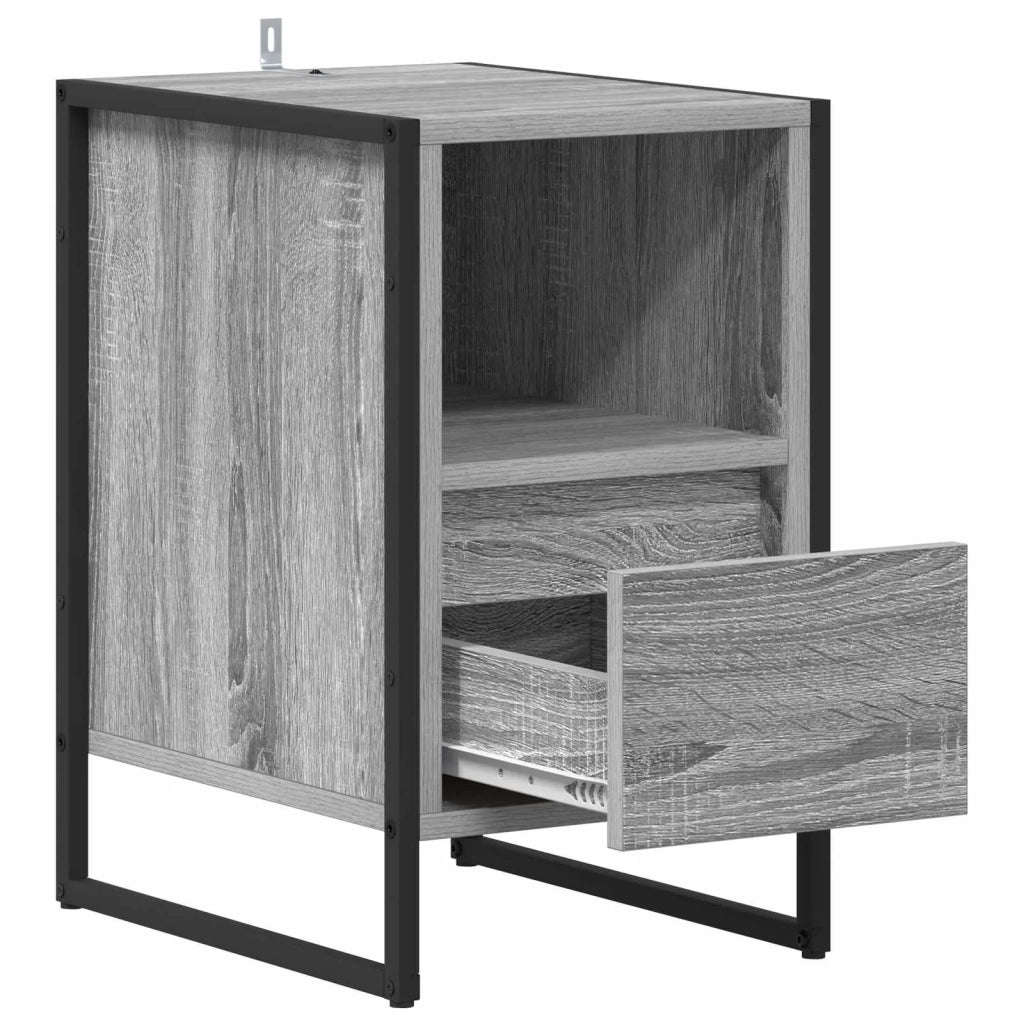 Comodino-Tavolino da notte Grigio Sonoma 39,5 x 30 x 50 cm Legno multistrato 719800