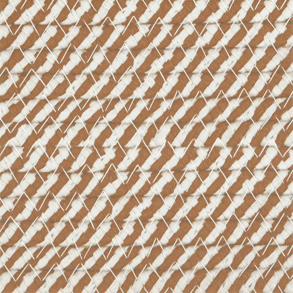 Cestino Portaoggetti Marrone e Bianco ?40x25 cm in Cotone CFW9825136