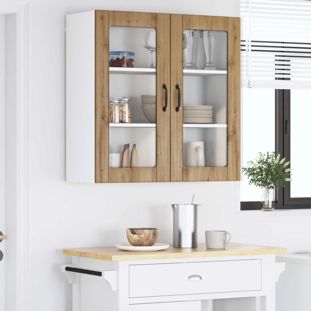 Pensile da cucina | Mobile in vetro da parete LUCCA Rovere Artigianale