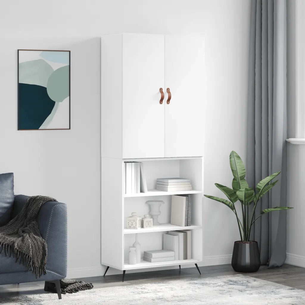 Credenza Bianca 69,5x34x180 cm in Legno Multistrato 3196043