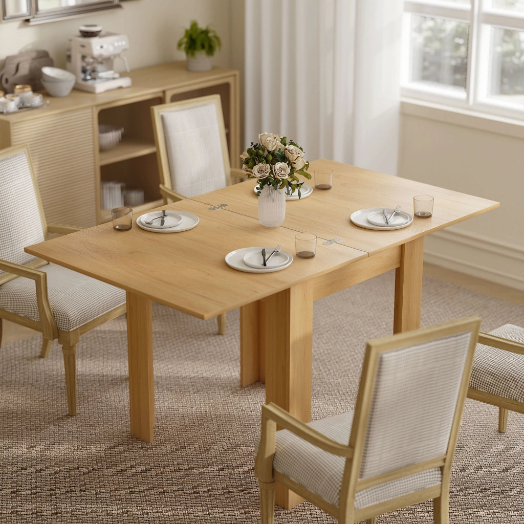 Tavolo da pranzo allungabile rettangolare ¨C zephmum ¨C 70-140 cm, legno naturale