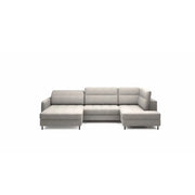 Divano ad angolo trasformabile BERTHO 306 cm grigio chiaro - Angolo sinistro con vano contenitore