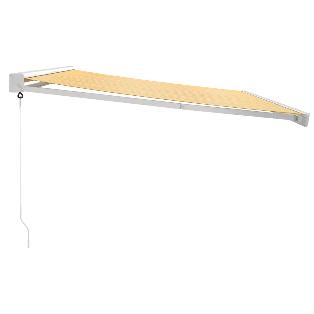 Tenda retrattile Giallo e Bianco con Struttura Bianca 4 × 3 m 3154533