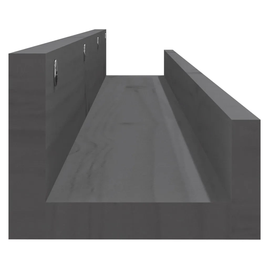 Mensole da Parete 2 pz Grigio 110x12x9cm Legno Massello di Pino cod mxl 32790