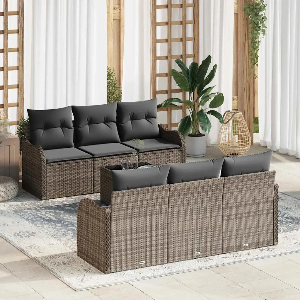 Set Divano da Giardino con cuscino con cuscino 7 pcs Grigio 3354258