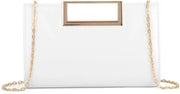 Clutch in pelle con cinturino rimovibile, elegante borsa da sera per matrimoni, feste, cene e uso quotidiano