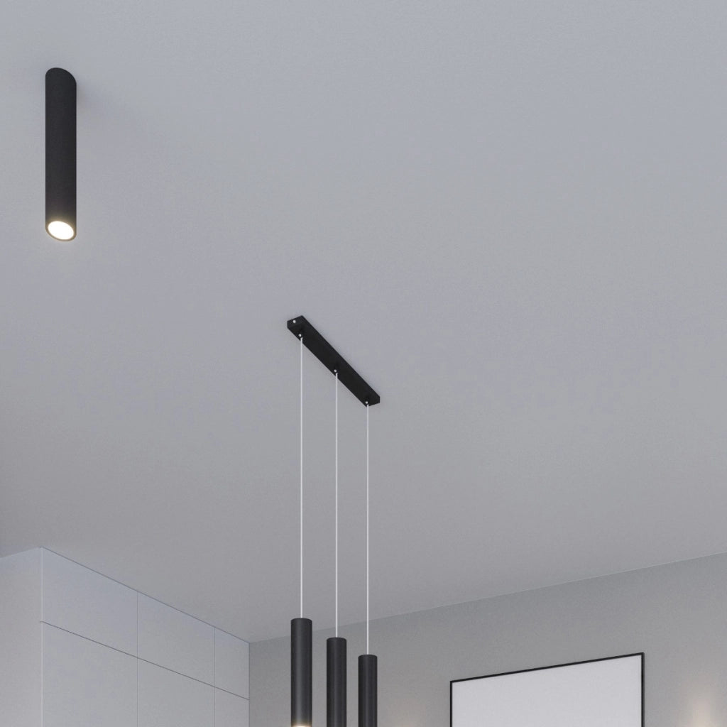 Lampada a sospensione Ocean Green Lagos a 3 luci in acciaio nero 20x110 cm IP20