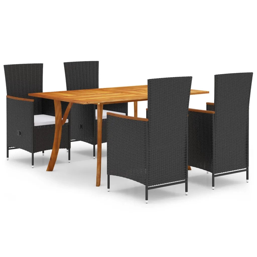 Set Mobili da Pranzo per Giardino 5 pz Nero 3072140