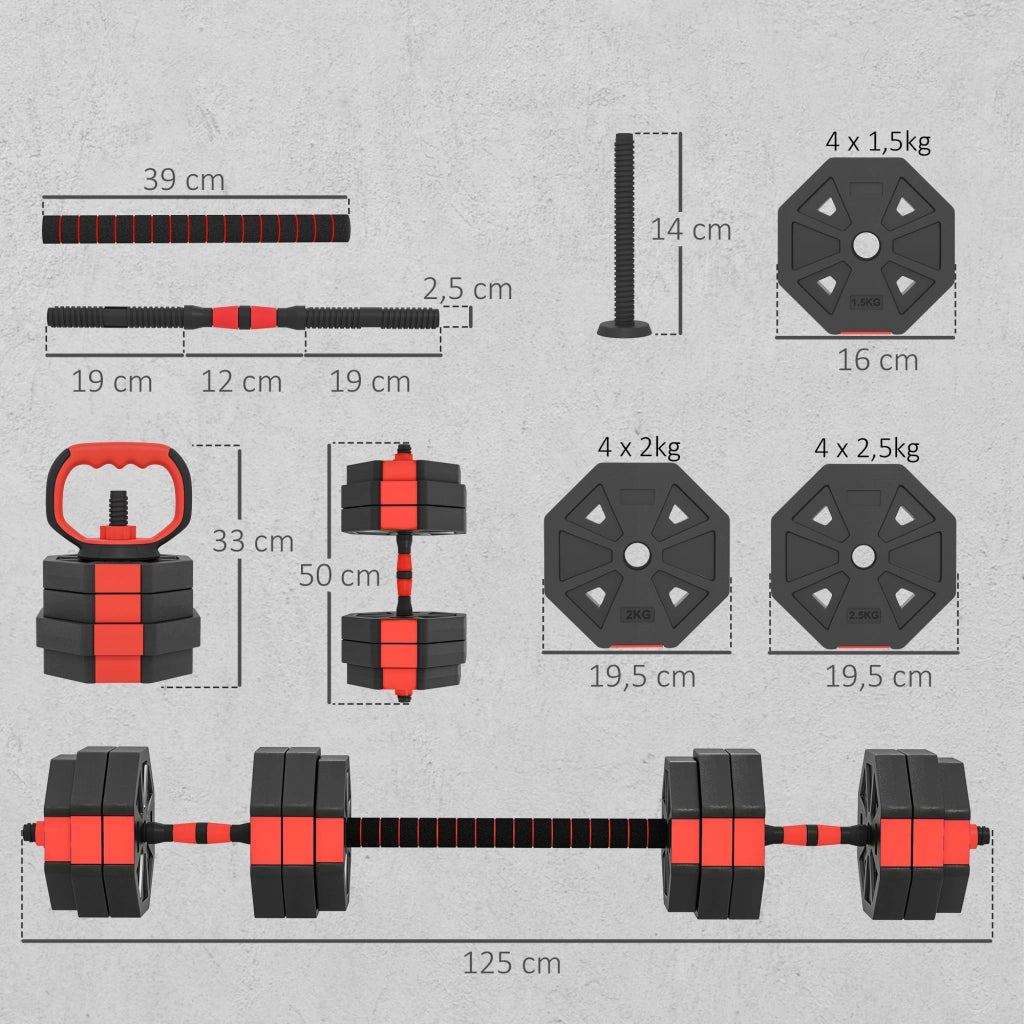 Set Hantel 6 in 1 ¨C zephmum ¨C Regolabile 25 kg