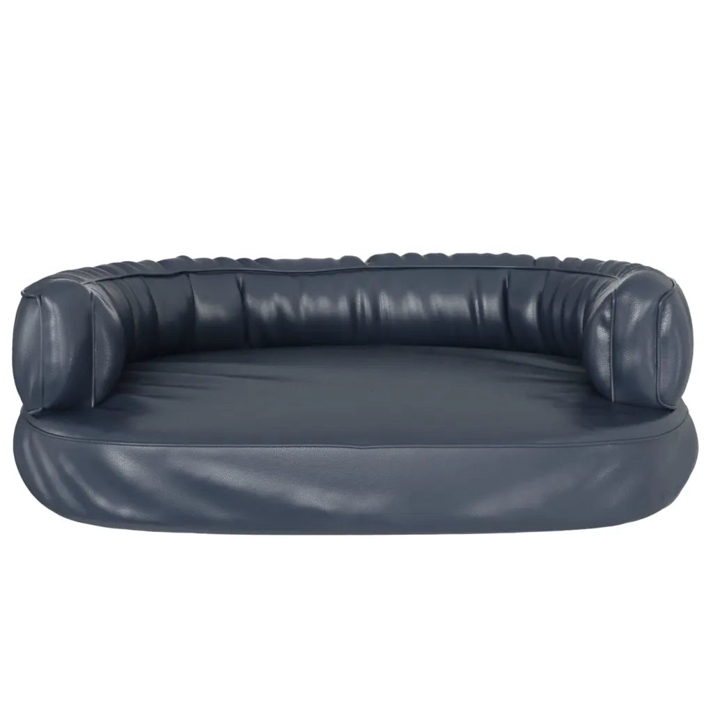 Letto per Cani con Gommapiuma Blu Scuro 60x42 cm in Similpelle 171313