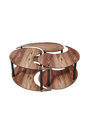 Set di tavolini in legno "Yin" 70 x 70 x 38 cm - Noce
