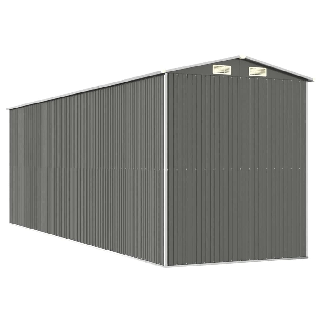 Casetta da giardino cabina ripostiglio capanno da esterno capanno per attrezzi robusta colore chiaro 192 x 606 x 223 cm acciaio zincato grigio 02_0022260