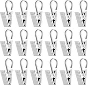 24 clip per tenda, clip metalliche con ganci per tende, lampada da terra, foto (riutilizzabile)