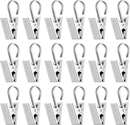 24 clip per tenda, clip metalliche con ganci per tende, lampada da terra, foto (riutilizzabile)
