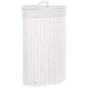 Cestino portaoggetti in bambù bianco con coperchio Cestino per biancheria Accessori pratici lavanderia bucato
