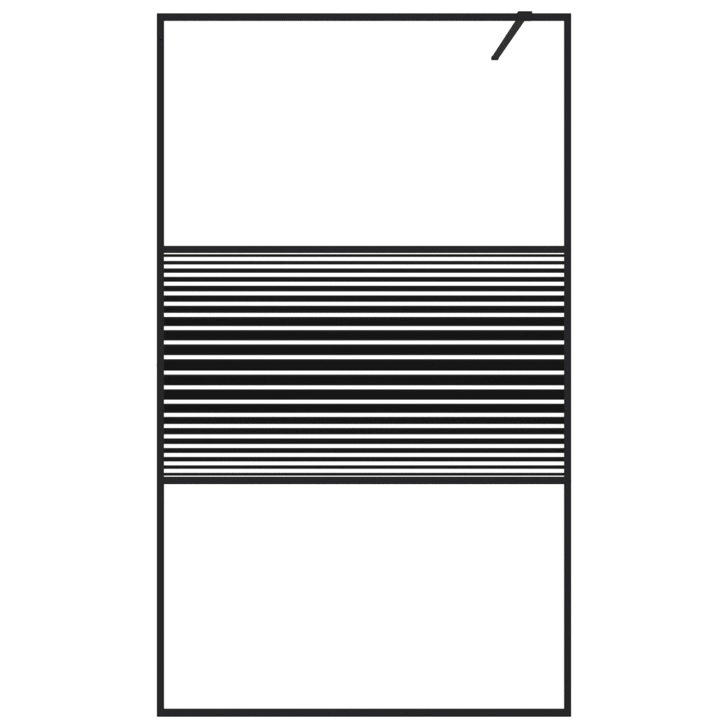 Parete Doccia Walk in Nero 115x195 cm Vetro Trasparente ESG